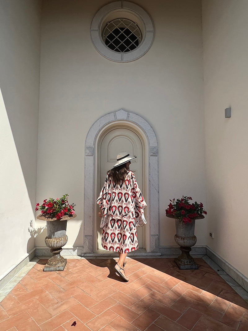 Red Ikat Kimono